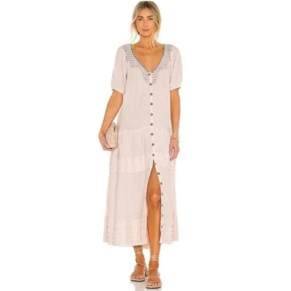 Free People Sunday Stroll Maxi Smock Dress Size S/P